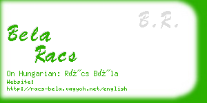 bela racs business card